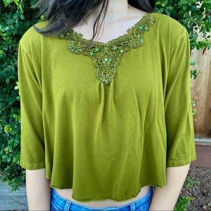 Green Detailed Cardigan/Top